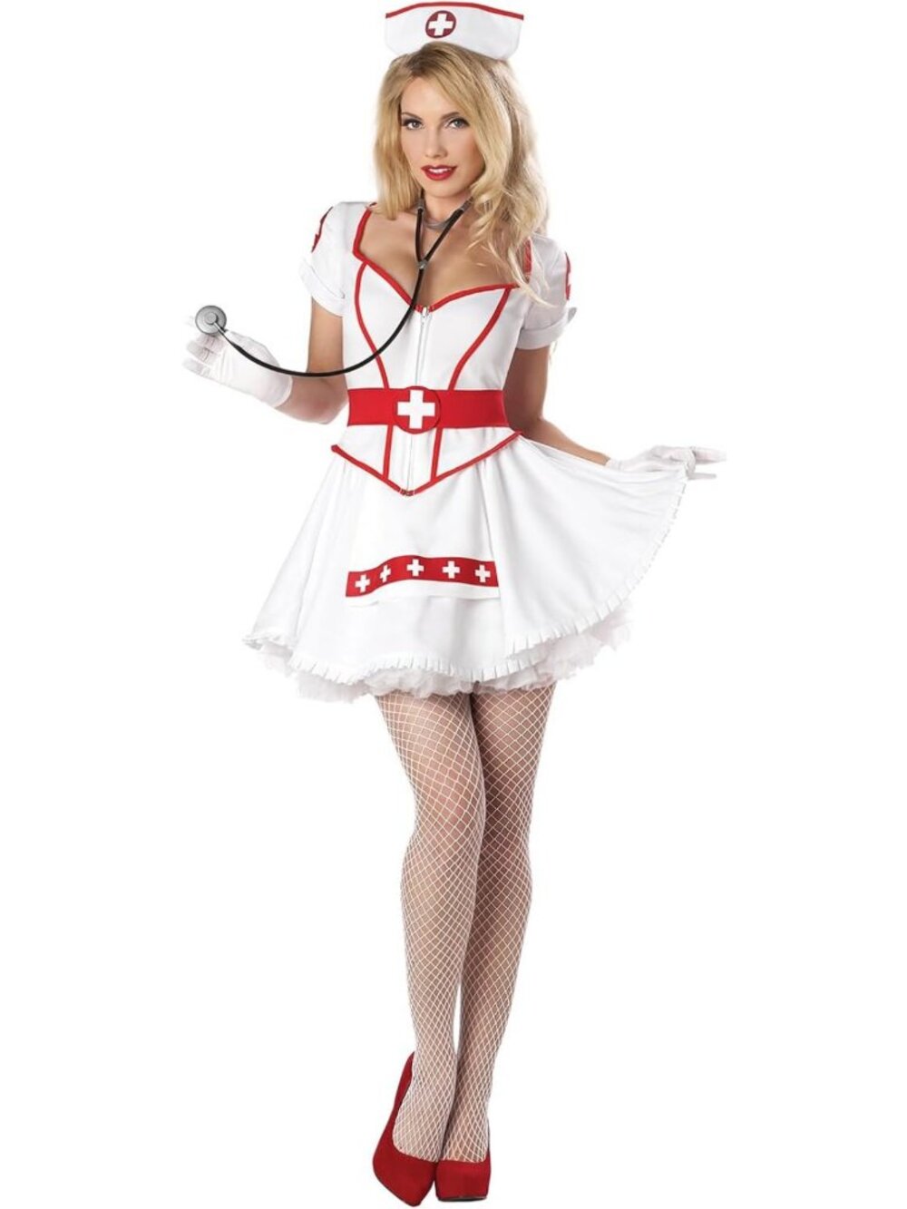 Flirty Nurse Heartbreaker Costume for Women | Sexy Halloween Outfit, Size M/L
